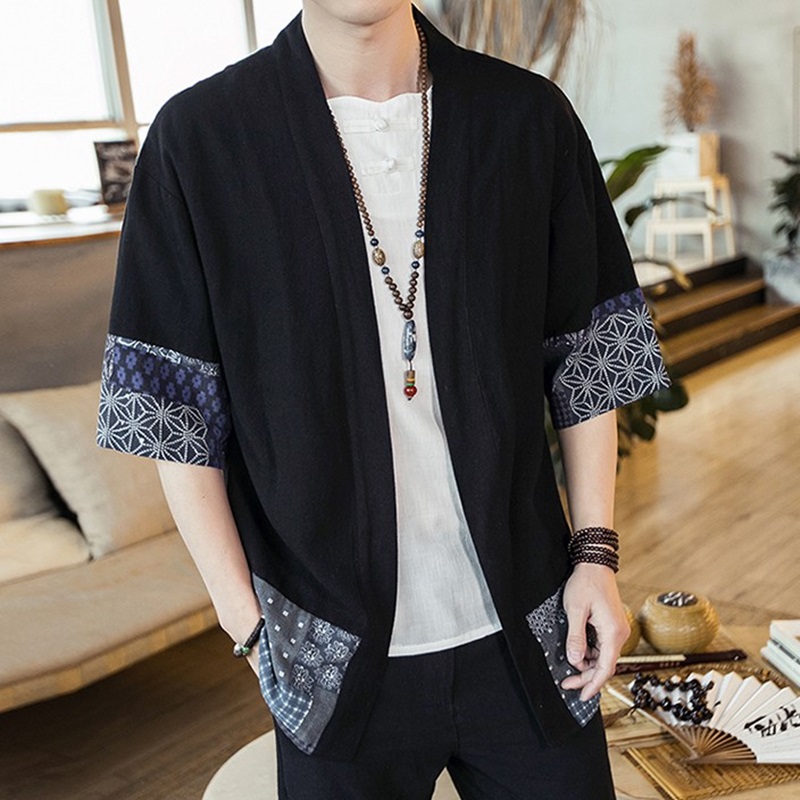 Japanese Lifestyle - เสื้อคลุมกิโมโนญี่ปุ่นผู้ชาย สไตล์สตรีทแวร์ ยูกาตะ เสื้อฮารอย เสื้อคลุมกิโมโนผู้ชาย เสื้อผ้าซามูไรญี่ปุ่นแบบดั้งเดิม