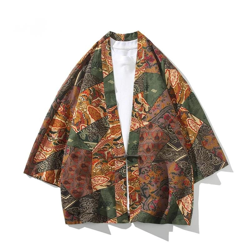 Japanese Lifestyle - สไตล์ชาติพันธุ์พิมพ์ Yukata ผู้ชายผู้หญิงแฟชั่นผ้าฝ้ายลินินเสื้อสเวตเตอร์ถักเสื้อผ้าเอเชีย Harajuku ญี่ปุ่นคอสเพลย์กิโมโน