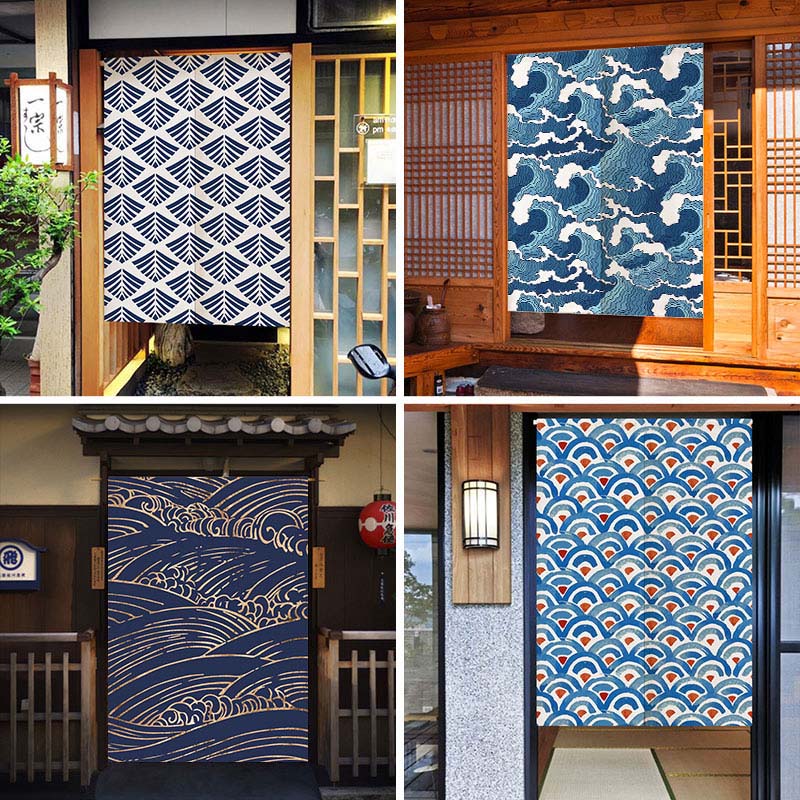 คลื่นเนื้อญี่ปุ่น Noren ประตูผ - Noren Curtain Doorway บทวิจารณ์และราคา