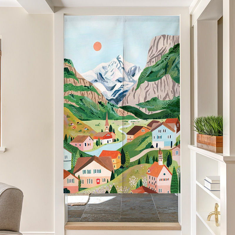 Nordic Insภาพวาดมือวาดผ้าม่านป - Noren Curtain Doorway บทวิจารณ์และราคา