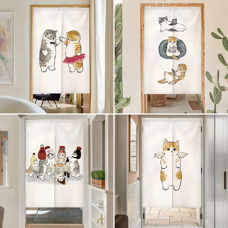 ม่านประตูญี่ปุ่นลายแมวตลก น่าร - Noren Curtain Doorway บทวิจารณ์และราคา