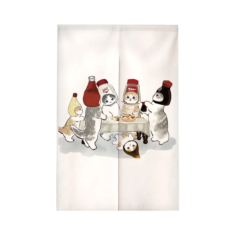 ม่านประตูญี่ปุ่นลายแมวตลก น่าร - Noren Curtain Doorway บทวิจารณ์และราคา