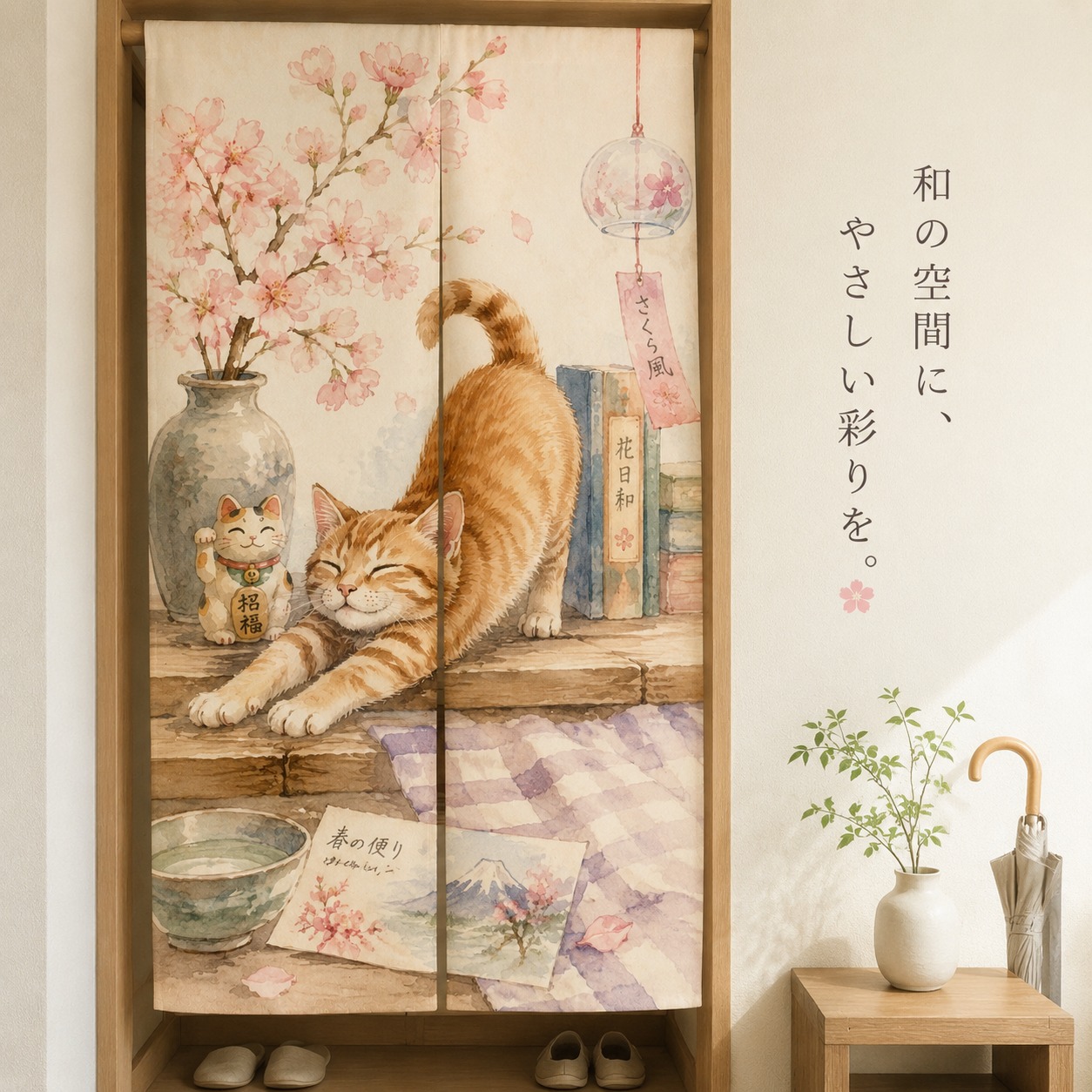 ม่านกั้นห้องลายซากุระญี่ปุ่น ผ - Noren Curtain Doorway บทวิจารณ์และราคา