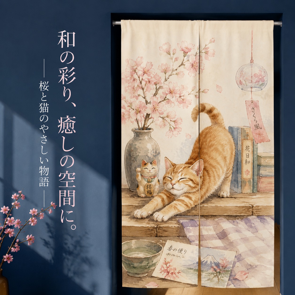 ม่านกั้นห้องลายซากุระญี่ปุ่น ผ - Noren Curtain Doorway บทวิจารณ์และราคา