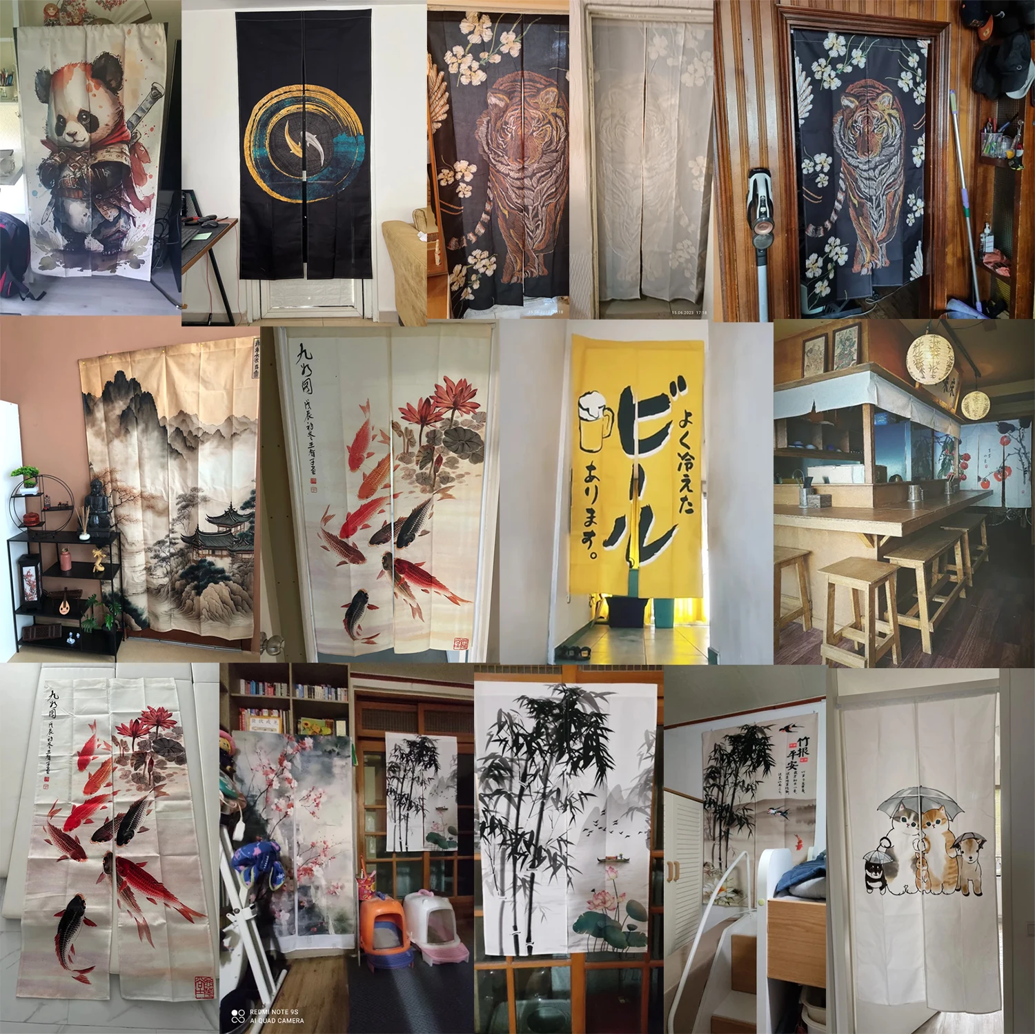 ญี่ปุ่น Noren ม่านประตู Lucky  - Noren Curtain Doorway บทวิจารณ์และราคา