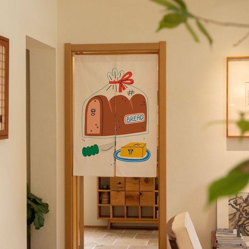 ม่านประตู VIKAMA ลายขนมปังวาดม - Noren Curtain Doorway บทวิจารณ์และราคา