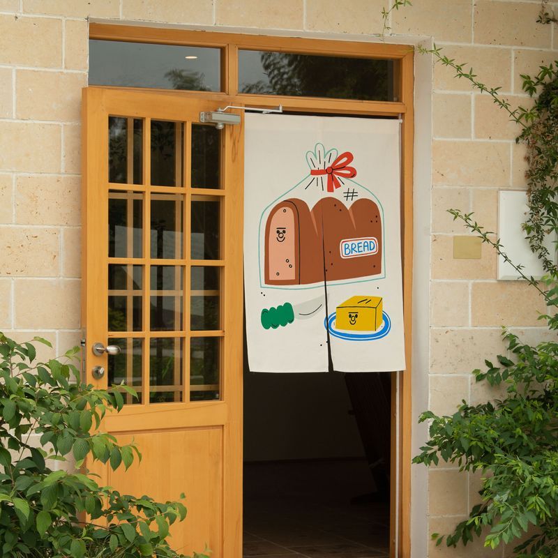 ม่านประตู VIKAMA ลายขนมปังวาดม - Noren Curtain Doorway บทวิจารณ์และราคา