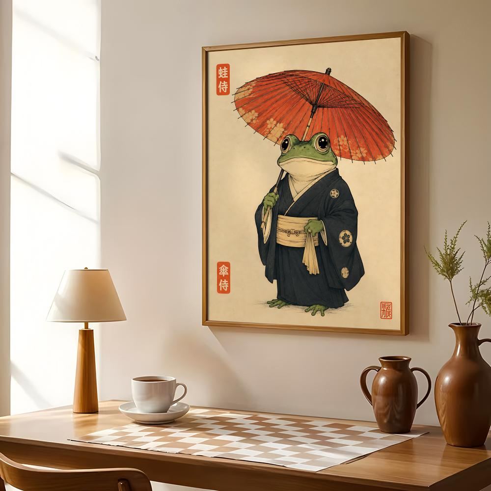 โปสเตอร์วัฒนธรรมญี่ปุ่น ลายกบ  - Japanese Lifestyle Culture บทวิจารณ์และราคา